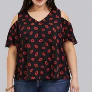 Torrid Blouse with Lips Size 1